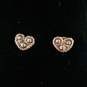 Heart-Shaped Copper Small Earrings